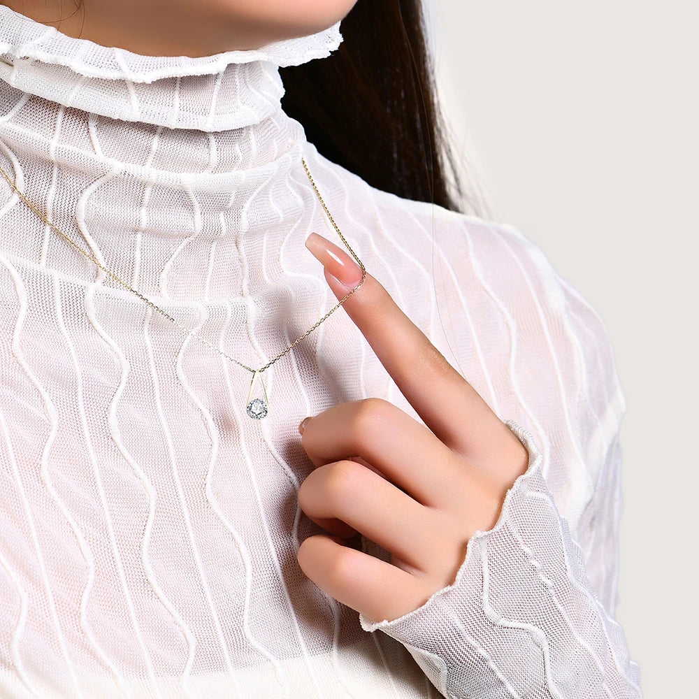 Tahiti Teardrop Moissanite Necklace