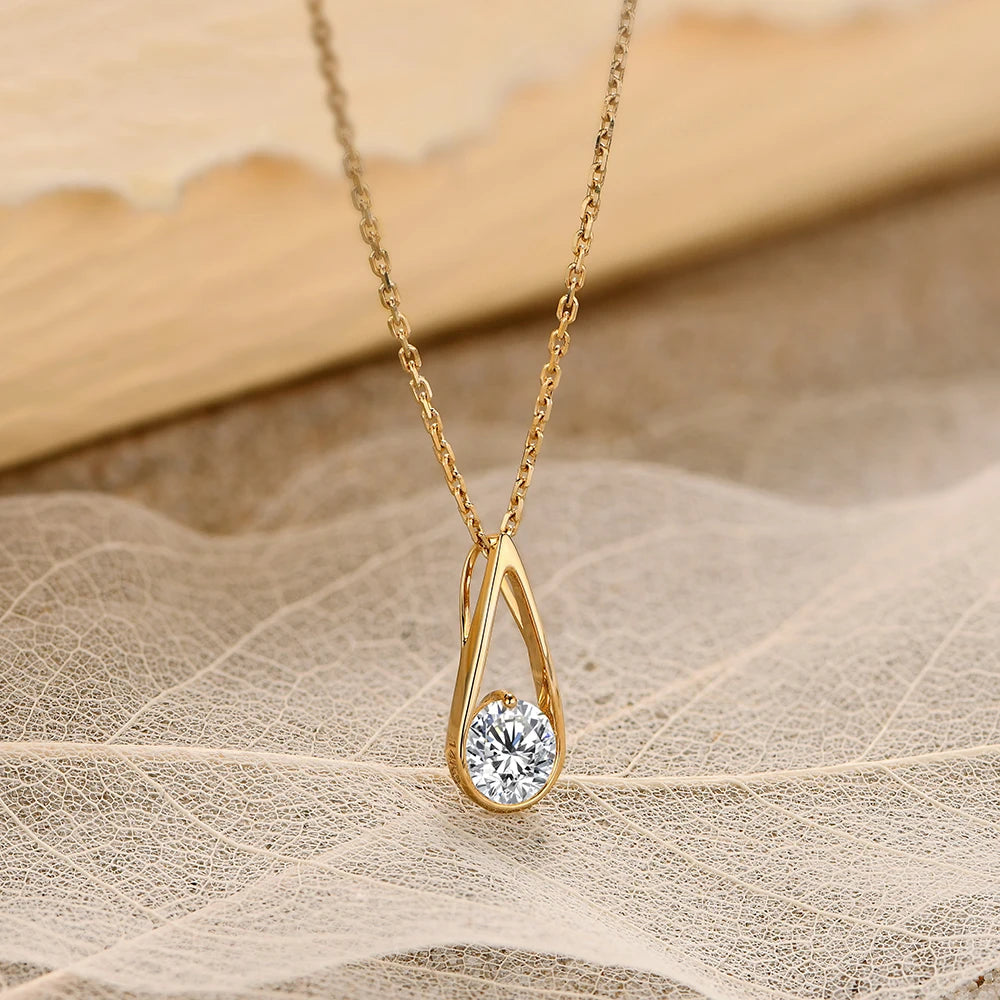 Tahiti Teardrop Moissanite Necklace