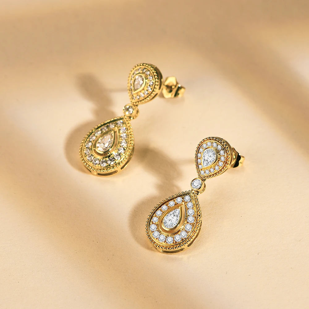 Châtillon Moissanite Earring- Solid Gold
