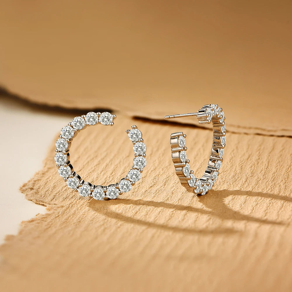 Cali Moissanite Hoop Earring