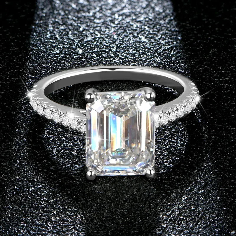Cannes Emerald Cut Moissanite Ring