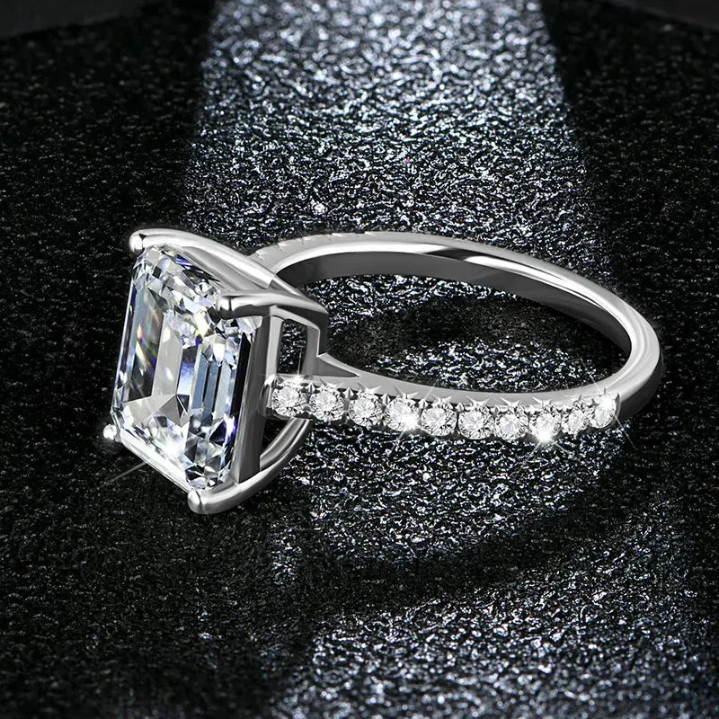 Cannes Emerald Cut Moissanite Ring