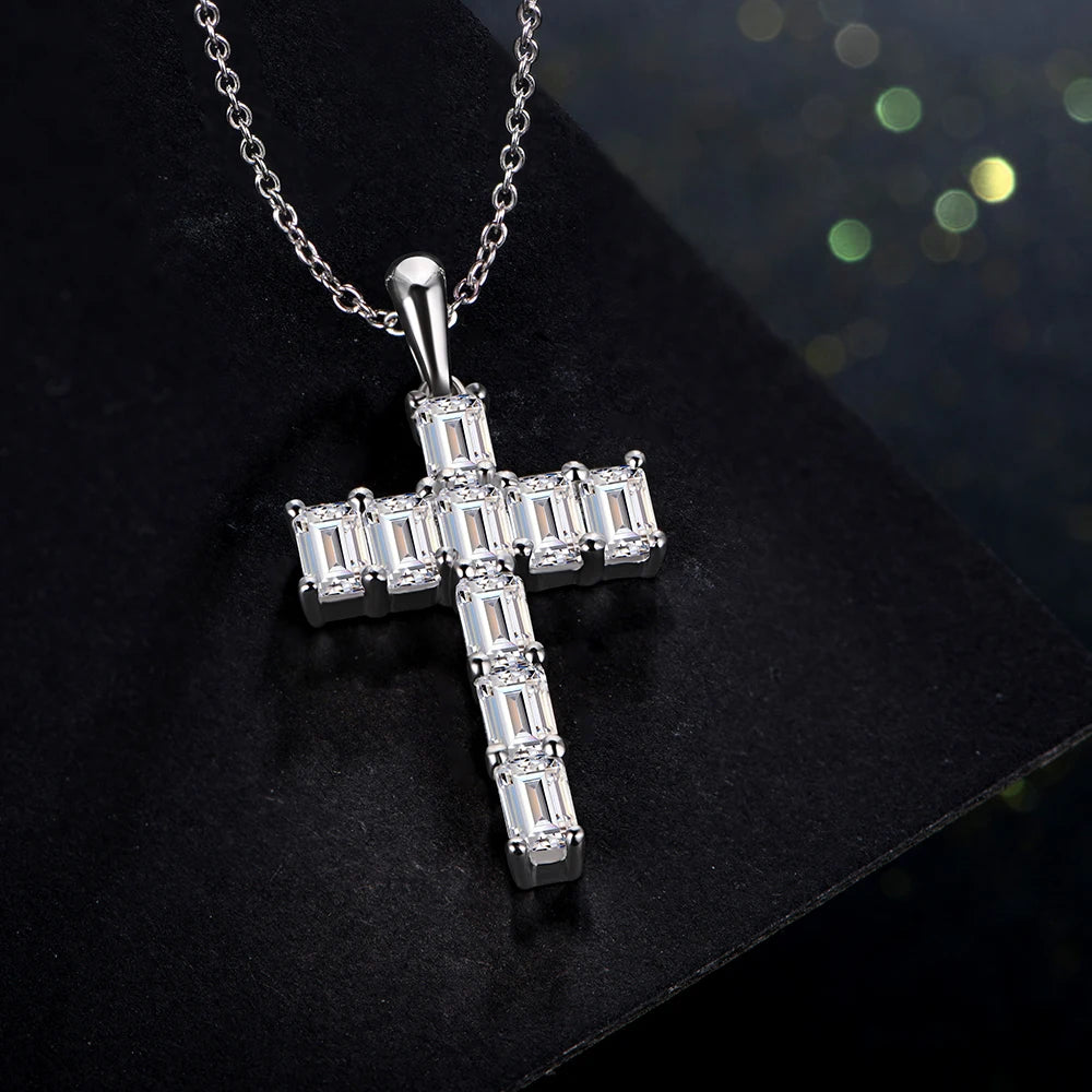 Malta Cross Moissanite Necklace