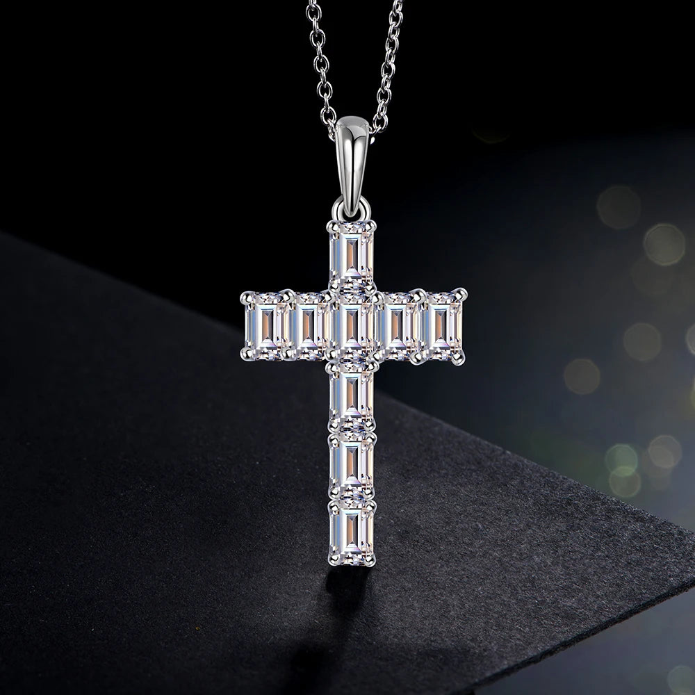 Malta Cross Moissanite Necklace